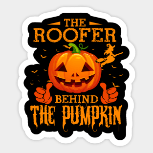 Mens The CHEF Behind The Pumpkin T shirt Funny Halloween T Shirt_ROOFER Sticker